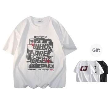OGEK T Shirt Unisex White Comes With Random Print Top