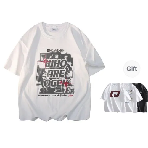 OGEK T Shirt Unisex White Comes With Random Print Top