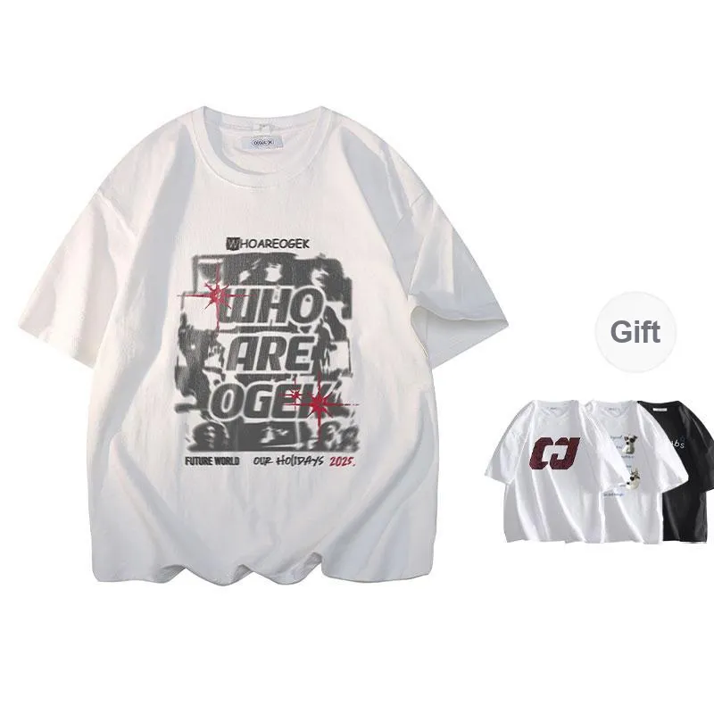 OGEK T Shirt Unisex White Comes With Random Print Top-0