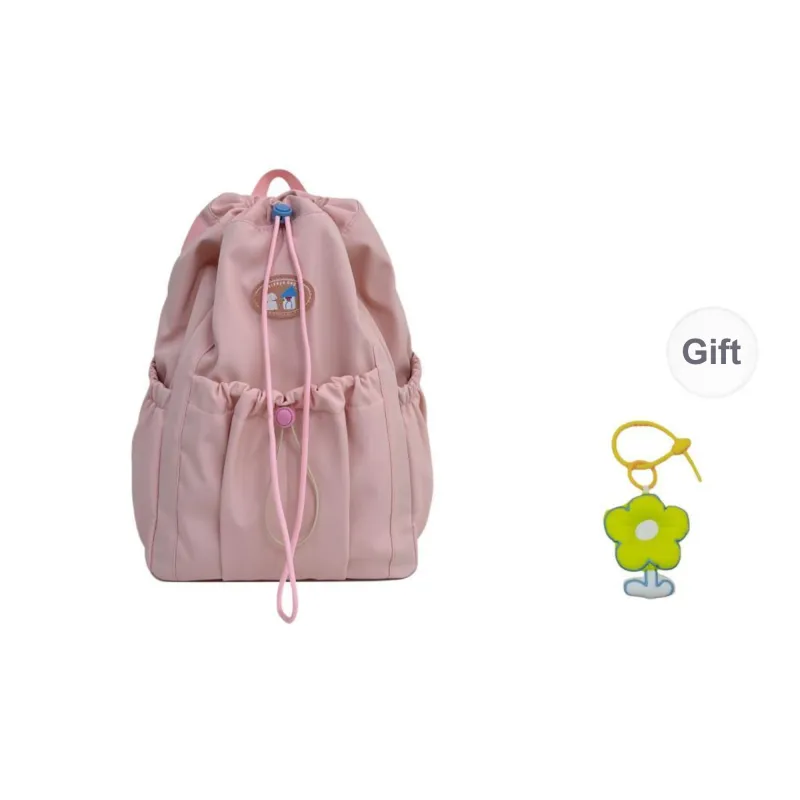 URBAN FOREST Nylon Backpack Unisex Ecru/Black/Yellow/Light Green/Pink-19