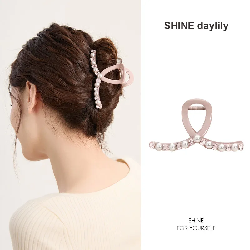 SHINE Acrylic, Crystal, Shell Pearl Hair Clips Women's-12