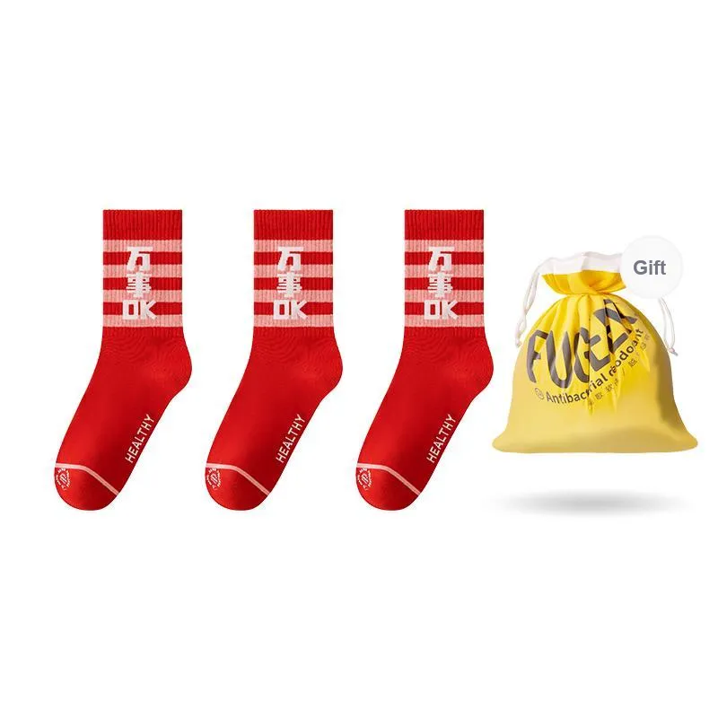 FUGEER Mid Calf Socks Unisex 3 Pack-4