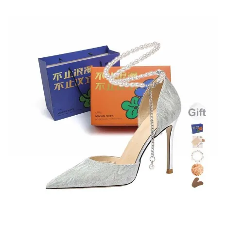 WOXXXN Узкий каблук Высокие каблуки 8 см 6 см Женские Серебряный