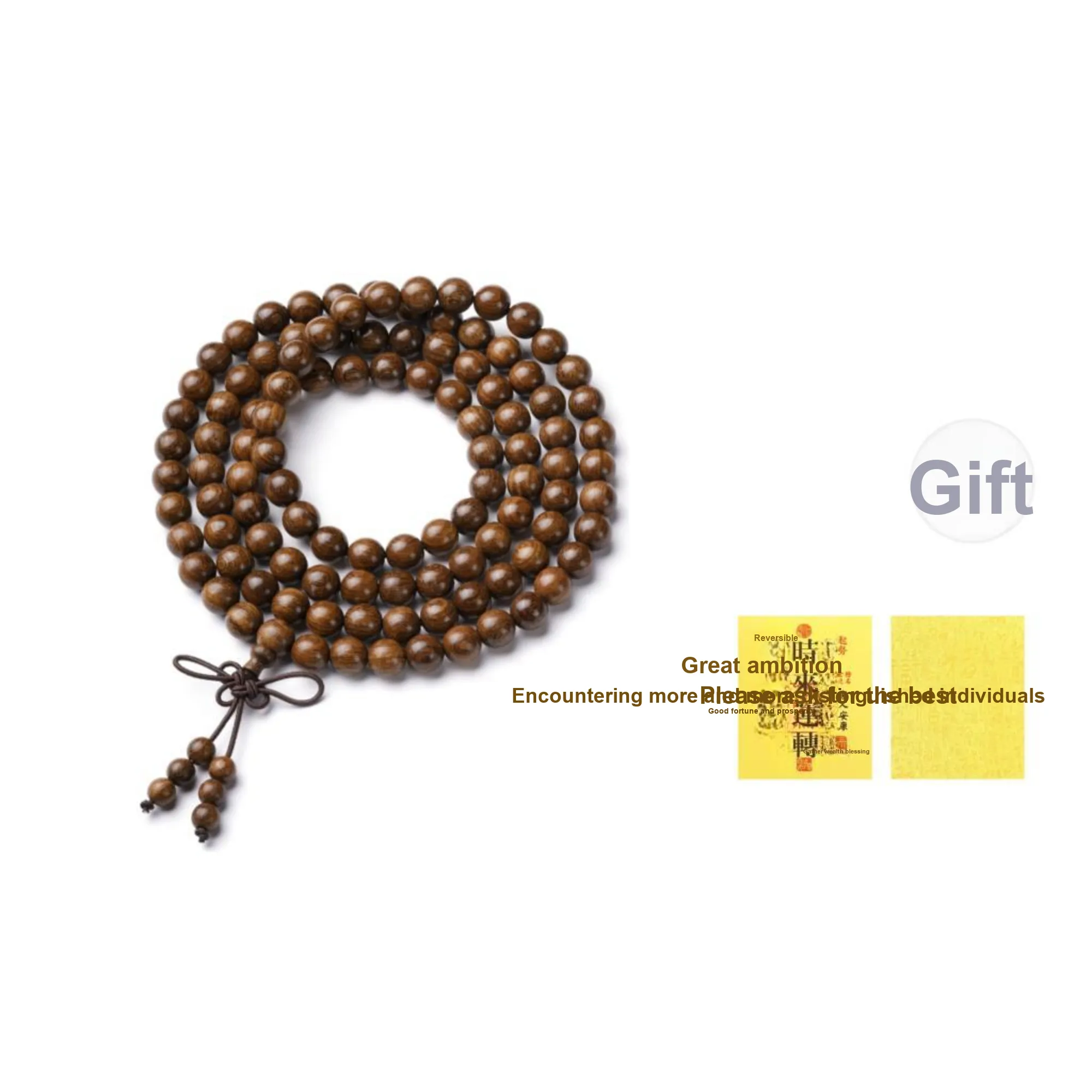 FANGYUANXIAOFU Golden Sandalwood Bracelets Unisex