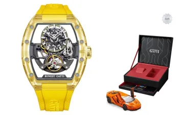 BONEST GATTI King Speed Automatic Mechanical Movement Rubber Strap Men's Watches Cut Out Dial