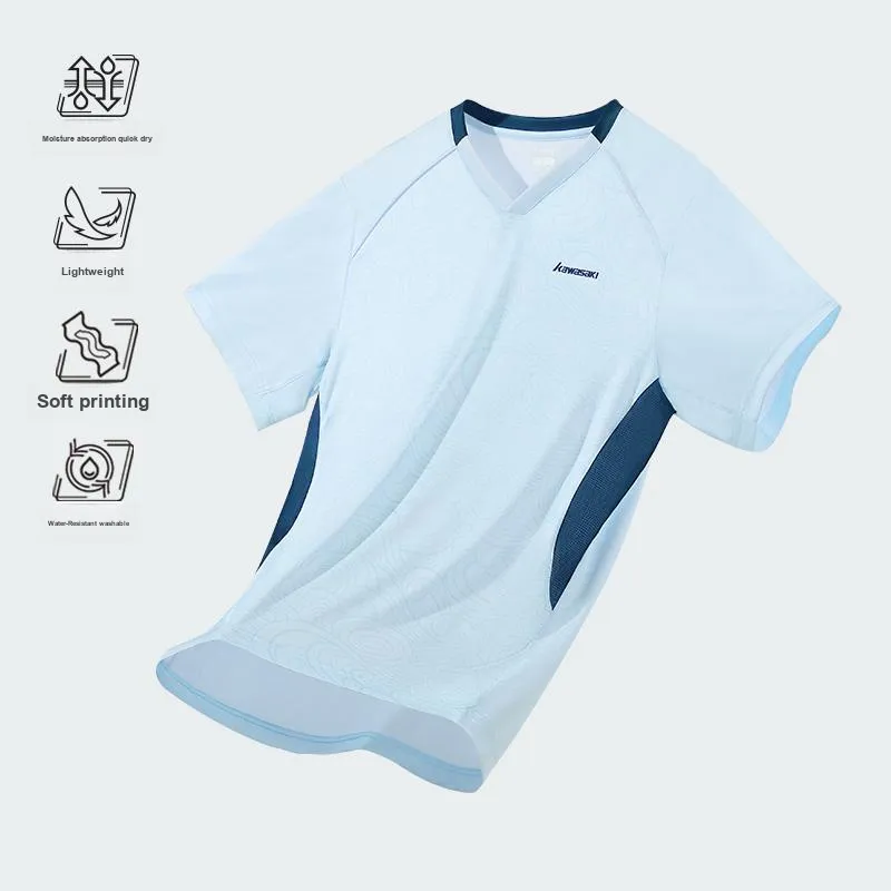 Kawasaki Panda Collection Badminton Jersey Unisex Light Blue-3