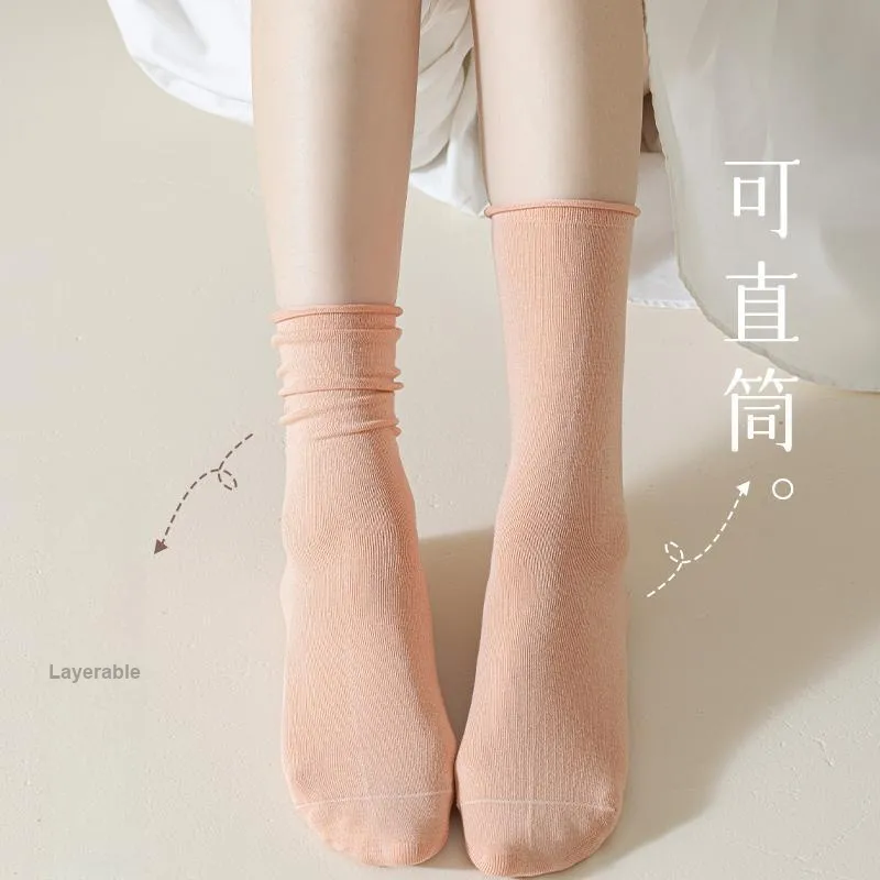 MIIOW Mid Calf Socks Women's 5 Pack-13