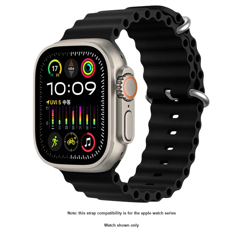 FZRT Watch Bands Liquid Ocean Solid Color Silicone Strap Unisex-12
