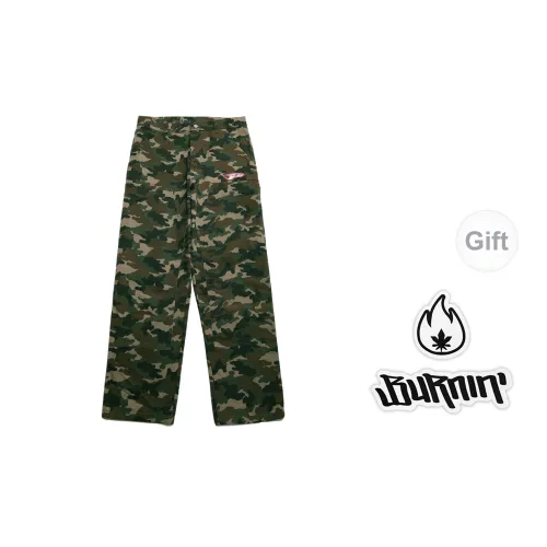 BURNIN Suit Trousers Unisex Camouflage Green