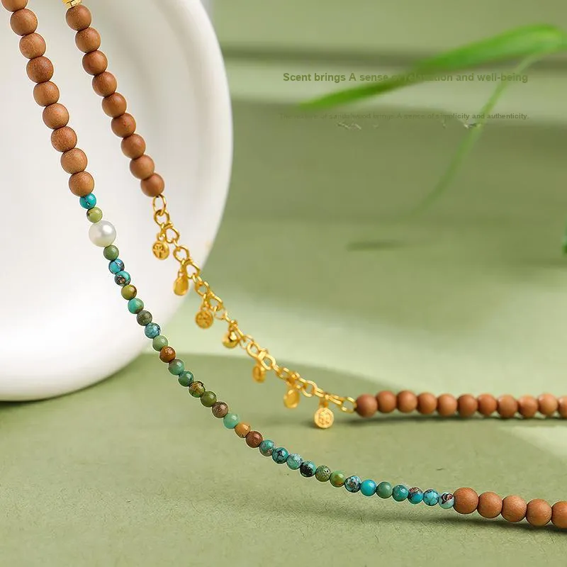 Moon Seal Hundred Rivers Laoshan Sandalwood Necklaces Unisex-2