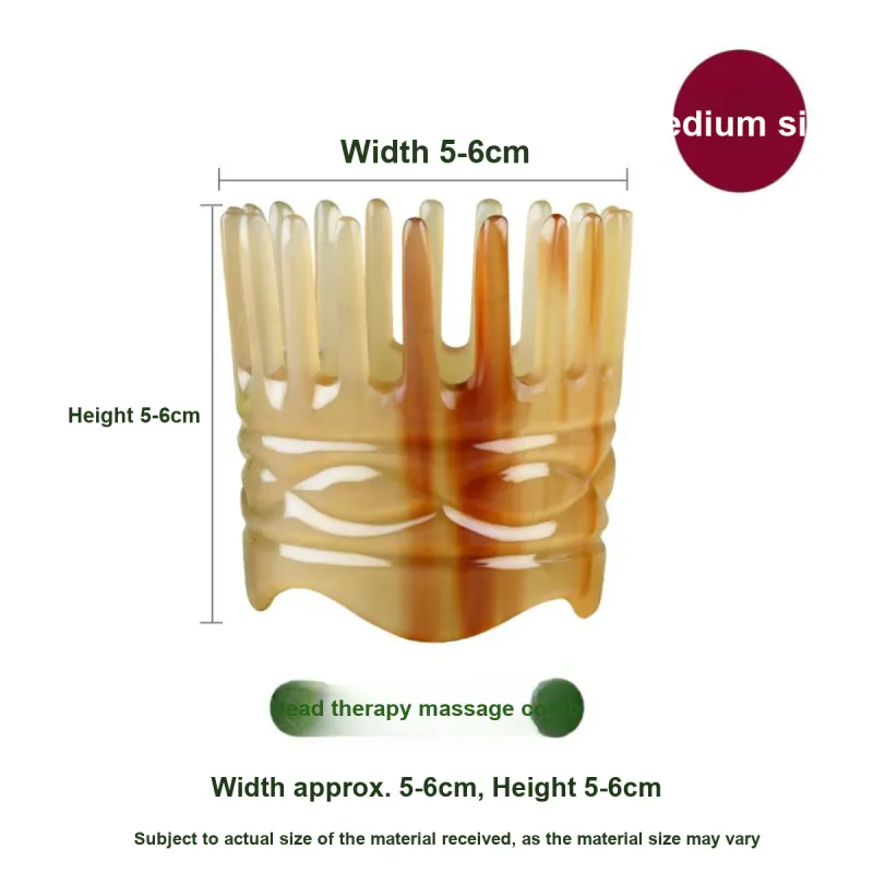 Min Bao Ox Horn Massage Comb Natural Cylinder Gua Sha Head Specialized-5