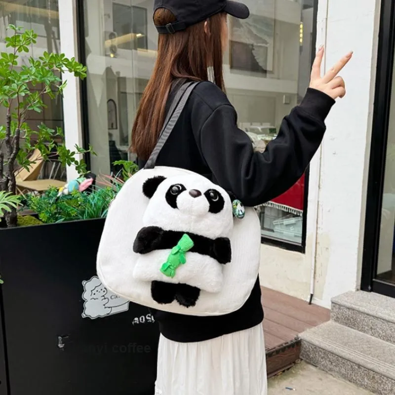 NX DOUGHNUT Oxford Body Shoulder Bag Women's White Black-1
