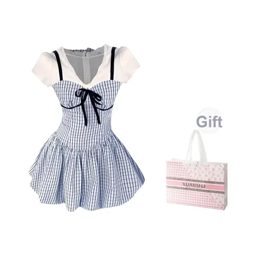 XUANSHU Короткий рукав Платье Женское