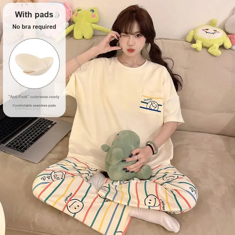 XIAFENYAN Pajama Set Women's Yellow-3