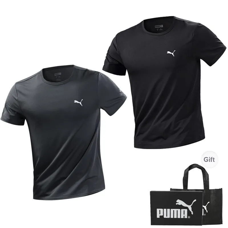 PUMA Undershirts Men's 2 Pack Black+Dark Gray Includes Gift Box Set-0