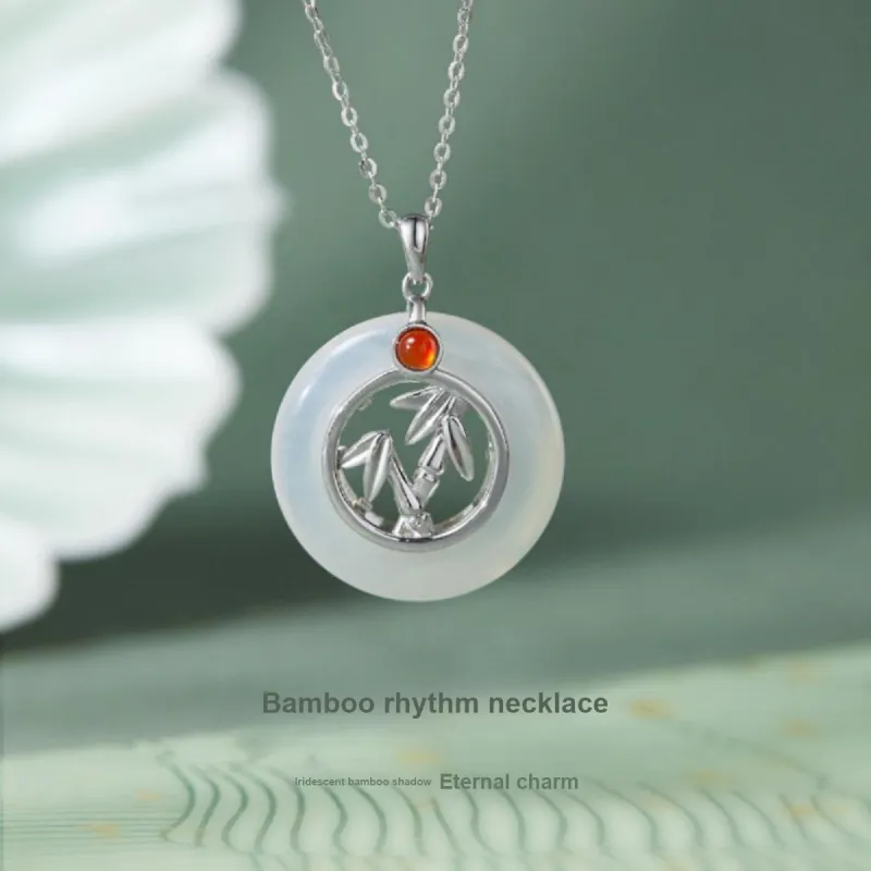WINY Chalcedony Agate With Certificate, Adjustable Necklace, Mom Peaceful Buckle, Gift Box Set Women's-1