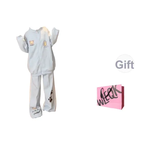 CTRTRC Светло-синие спортивные костюмы с толстовкой для женщин