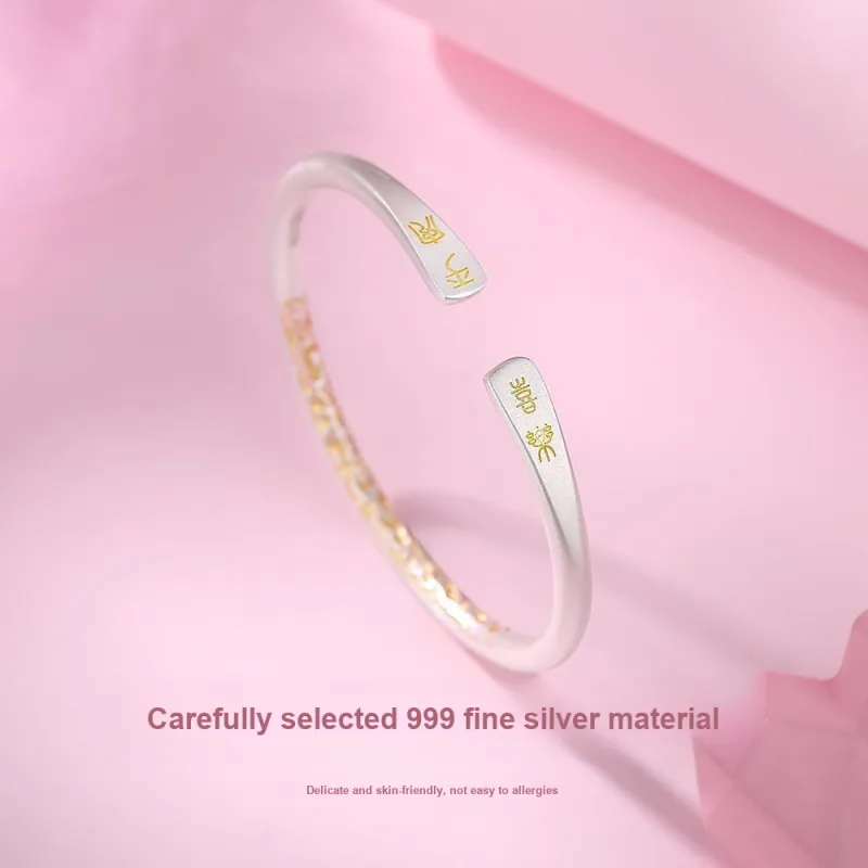 7℃ 999 Fine Silver Bangles Unisex-4