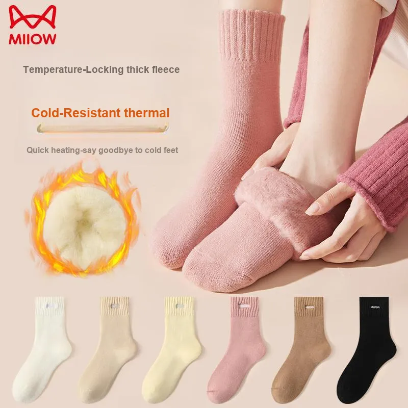 MIIOW Mid Calf Socks Women's Multi double Loading-3