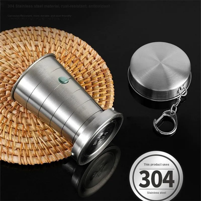NUCKILY Outdoor Water Equipment Water Container 75ml 250ml 304 Stainless Steel-4