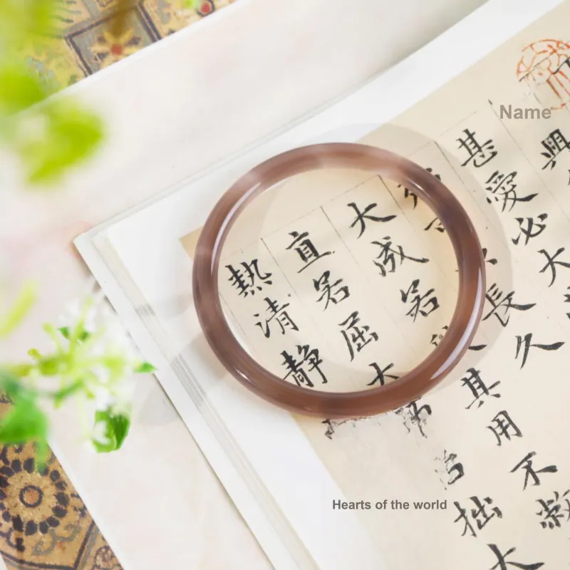 Clear Snow Chalcedony Jade Bangles Unisex-4