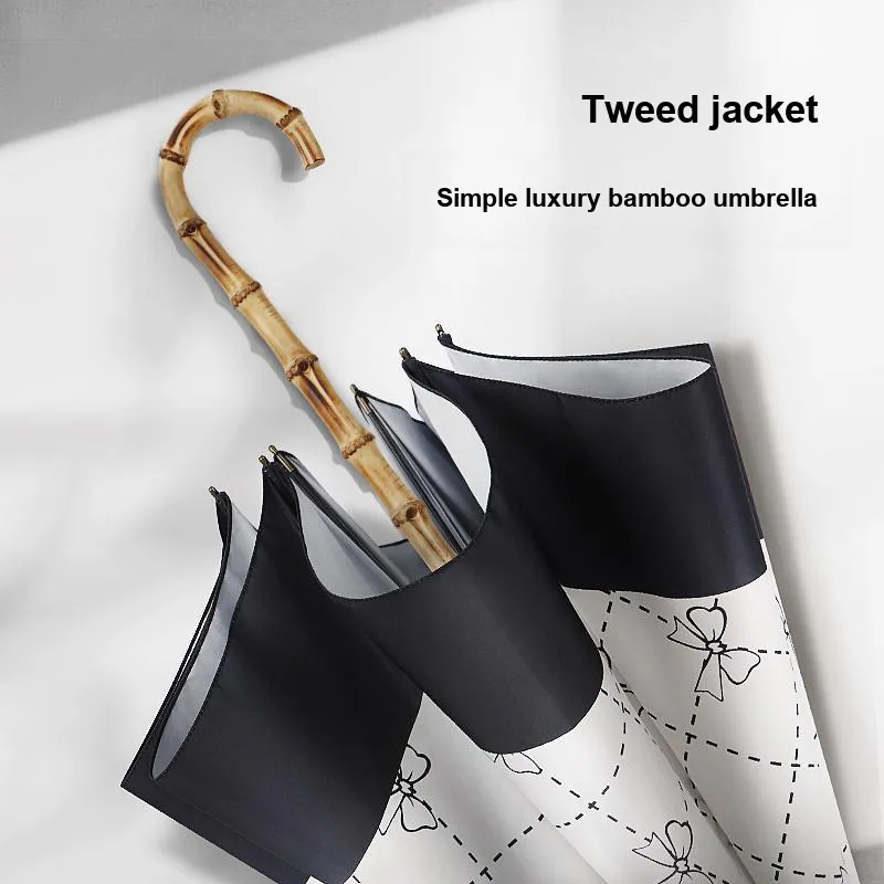 Vonlilienfeld Fei Lude Japanese Style Refreshing Long Handle Umbrella Girl High Value Umbrella Bamboo Curved Handle-1
