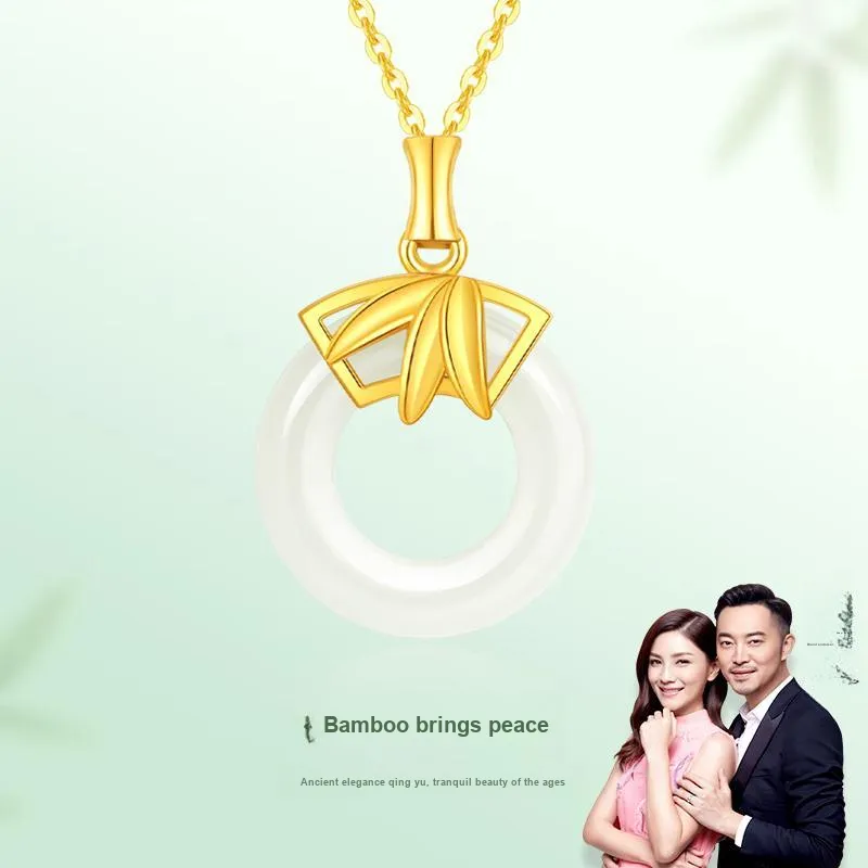 JINLIUFUJIXIANG Hetian Jade Necklaces White Jade/Pale Greenish White Jade Unisex-5