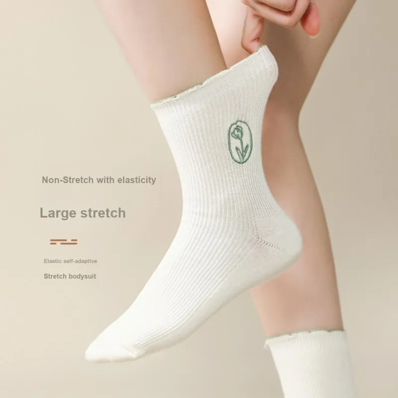 JUNEROSE Mid Calf Socks Women's 4 Pack Multicolor-6
