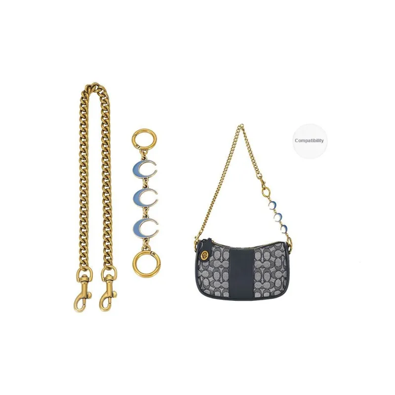 Lan Bao Fan Metal, Alloy Coach Bag Strap Accessories Unisex Antique Gold-0