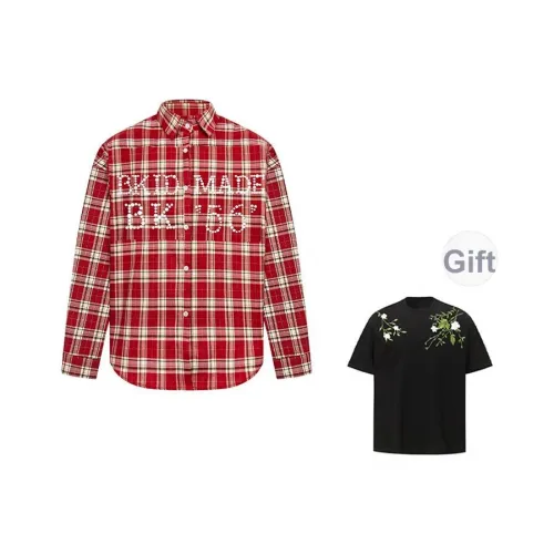 SISC Красная Жемчужная Рубашка [С подарками Вышивка T Рубашка] Женские Рубашки