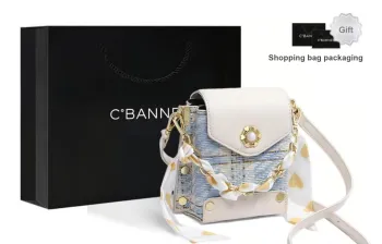 C°BANNER Cow Split Leather, Fabric, Synthetic Leather One Shoulder Handbag Regular Women's Light Blue