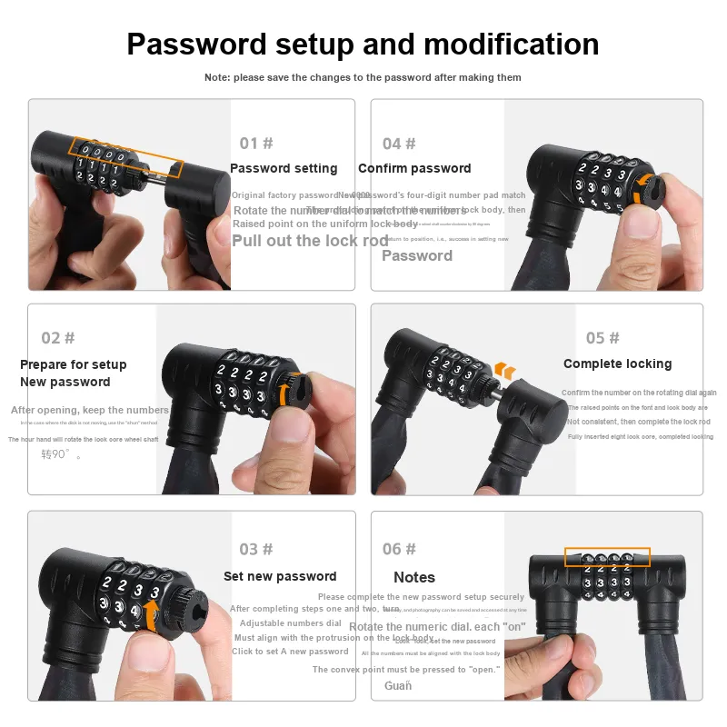 WEST BIKING Bicycle Locks Zinc Alloy, Steel Chain, Nylon Anti Pick, Waterproof, And Rust Proof Chain Lock-12