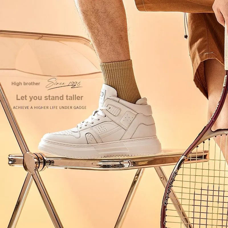 GOG Slip Resistant High Top Casual Shoes Men's White-3