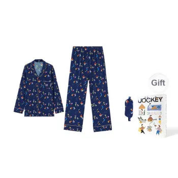 JOCKEY x BERRY AKTUGLU Pajama Set Men's Gift Box Set Navy Blue Print