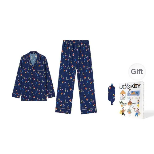 JOCKEY x flat AKTUGLU Pajama Set Men's Gift Box Set Navy Blue Print
