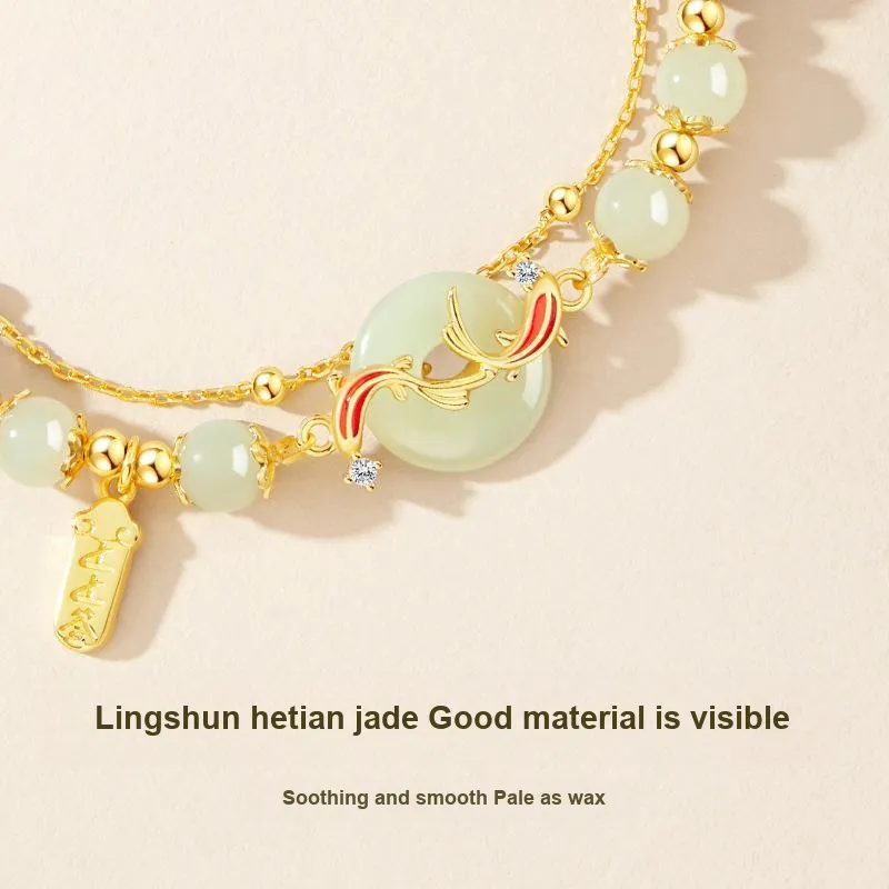 Andaozi Hetian Jade Bracelets Green Jade Women's-3