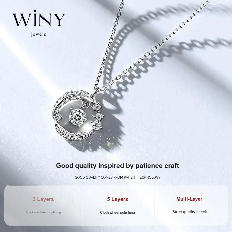 WINY S 999 Fine Silver Necklaces Women's Silver-4