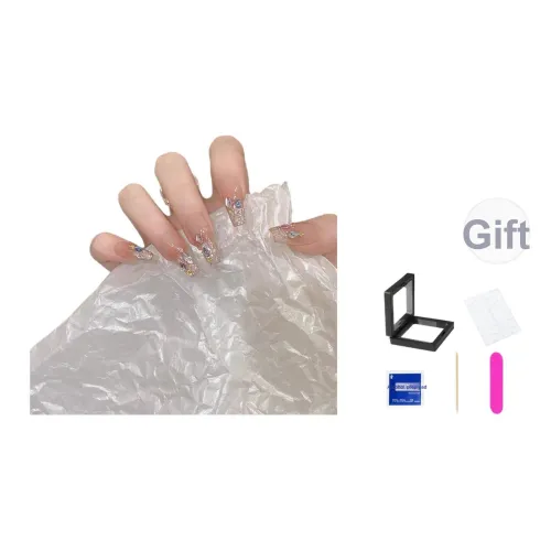 XNTX Премиум Сверкающий страз с Белым Улучшающий эффект Фальшивая ногтевая Среднее ЛАДДЕР Розовые оттенки Смужка