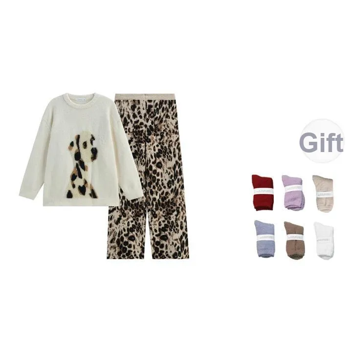 Same Language Пижамный комплект Женские Черный и Белый · Пятнистая Собака