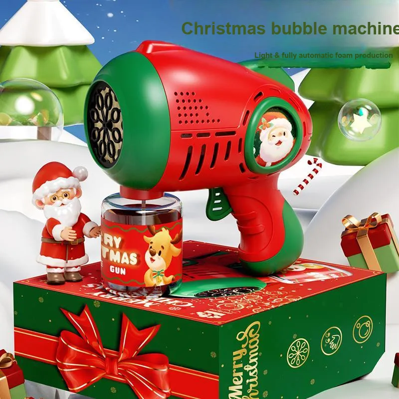 SNAEN Christmas Series Handheld Space Gun Bubble Machines-8