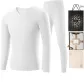 Men's V-Neck Gift Box Set (Pearl White) Seamless Heating/Shopping Bag Included