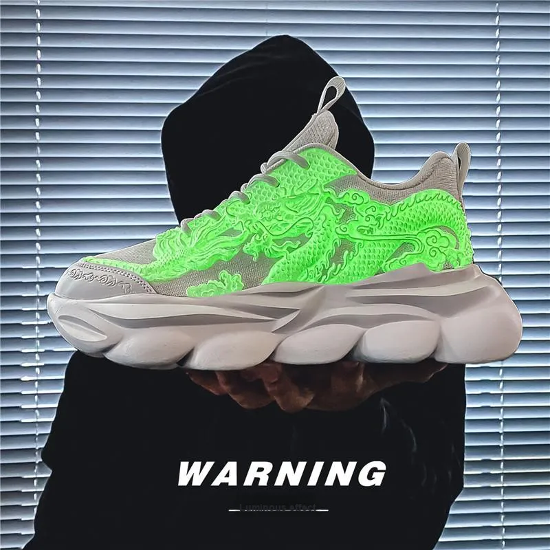 TFKY Year Of The Dragon Comfortable Versatile Platform Height Increasing Cushioning Low Top Chunky Sneakers Men's-17
