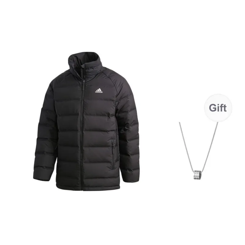Adidas Down Jacket Unisex Black Comes With Necklace-0