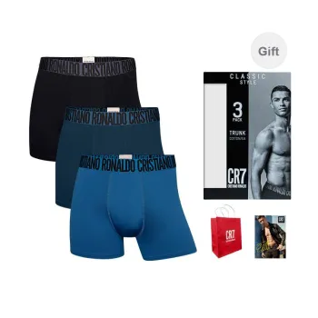 CR7 CRISTIANO RONALDO Underwear Gift Box Men's Box 3 Pack Obsidian Black/Twilight Sea Blue/Mirror Lake Blue