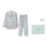 [Gift Box Set]Long-Sleeved Pants with White Magnolia Design