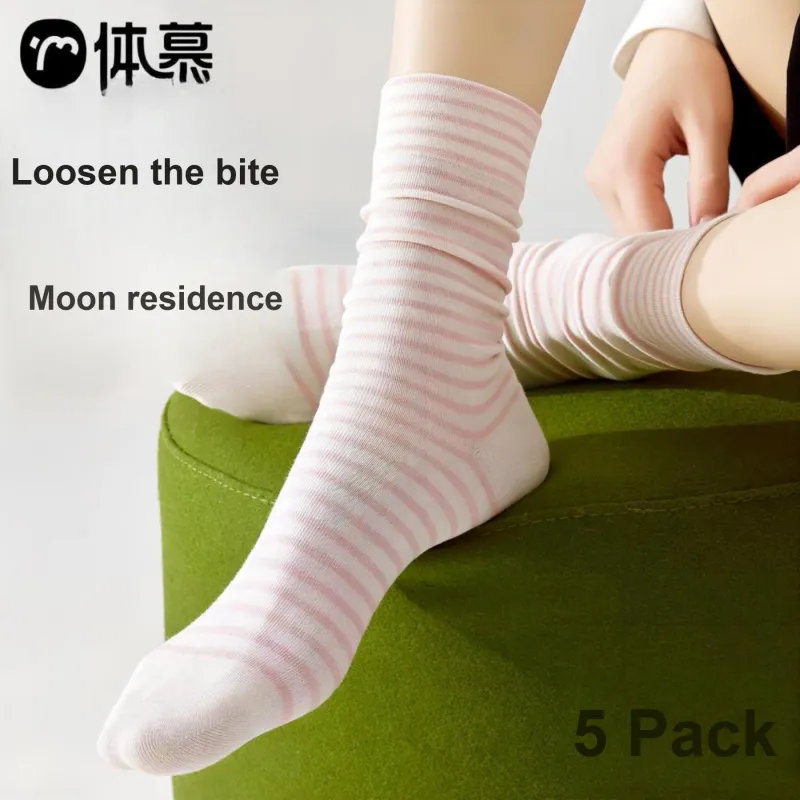 Temooues Knee-High Socks Women's Shopping Bag Combo Set-19