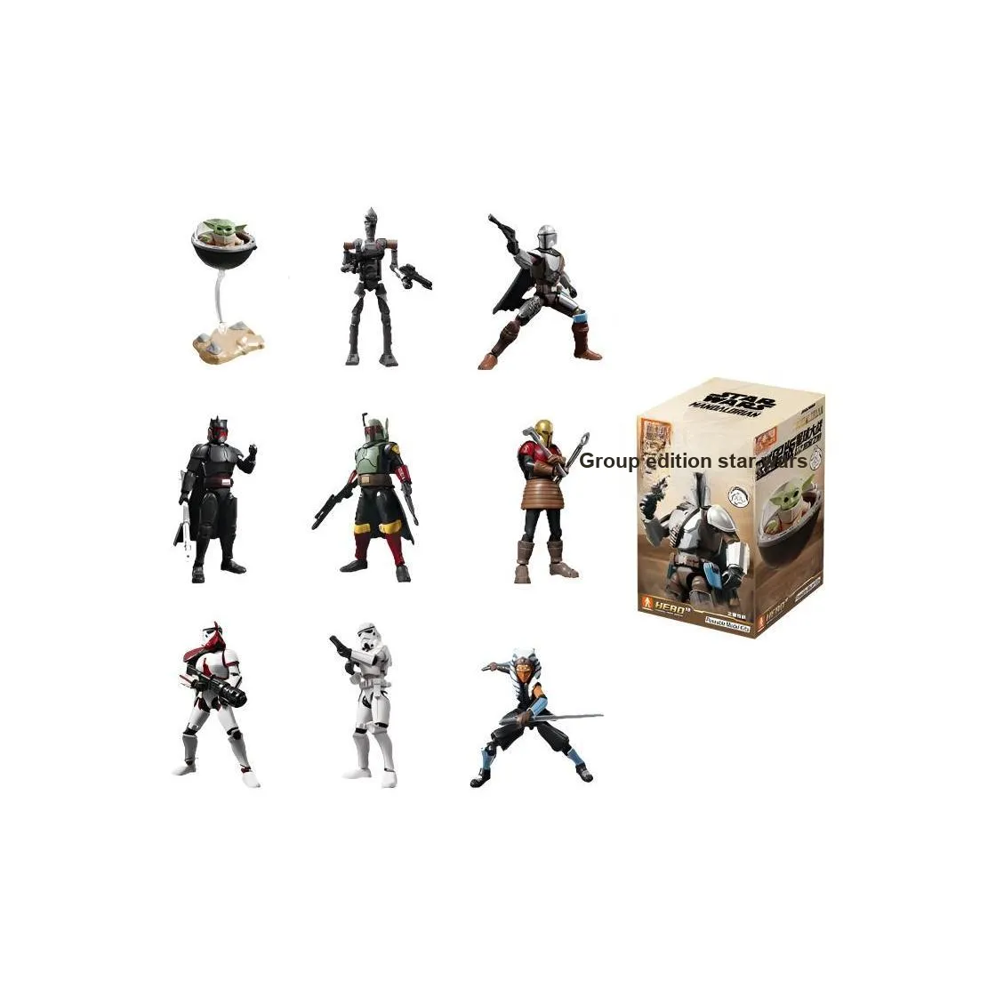 Bloks DALO Коллекция First Edition Star Wars BOUNTY Hunters Слепые коробки Один Blind Box Целая коробка 9 шт