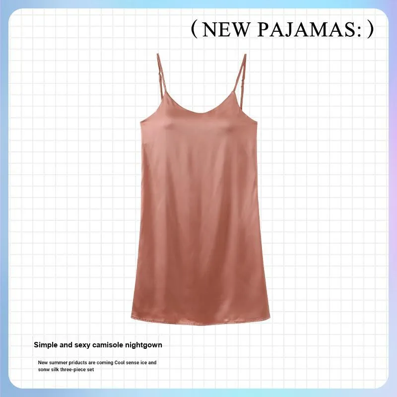 CAIHENGTONG Nightgown Women's Cameo Brown-3