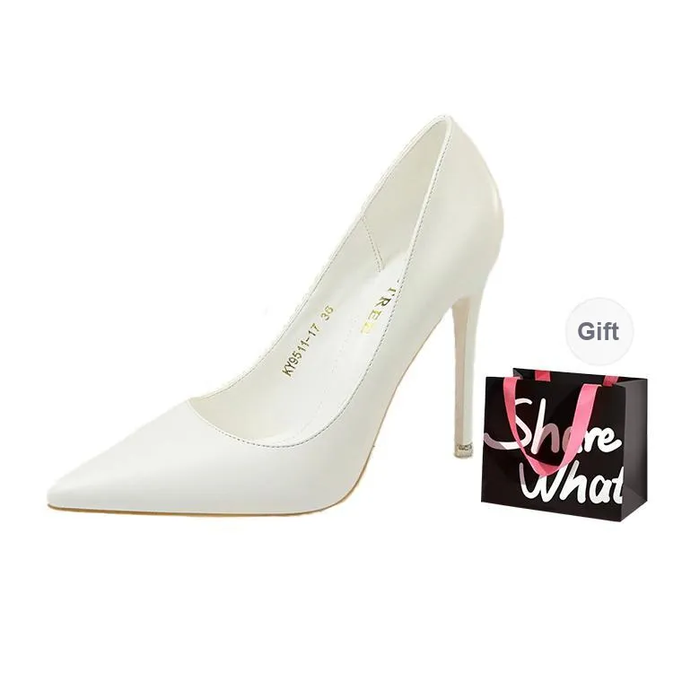 BIGTREE High Heels Women's Black/White/Pink/Gray-13
