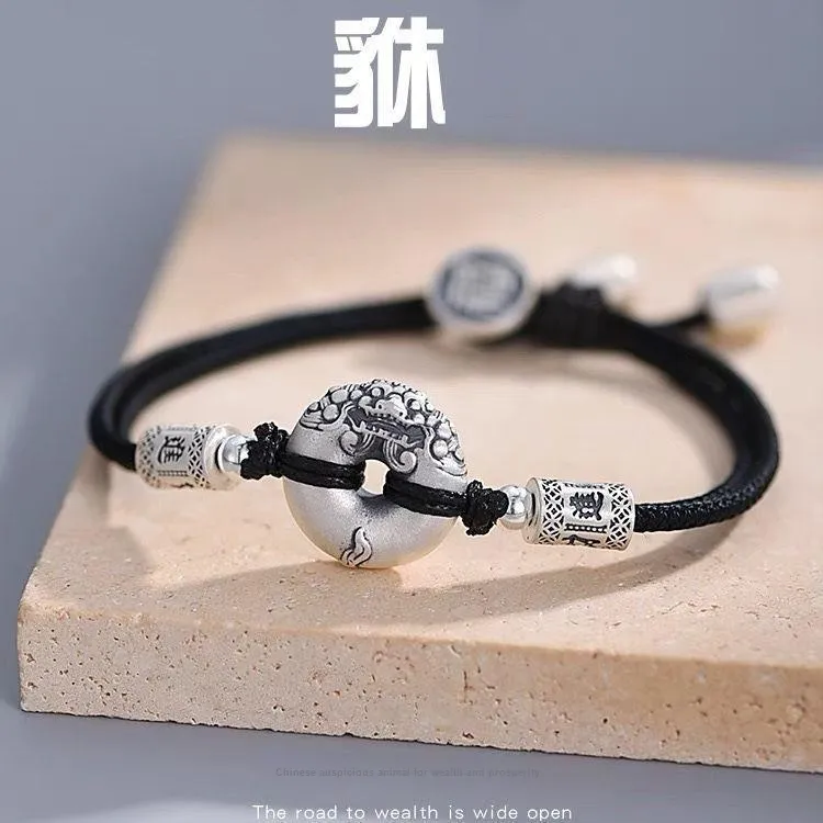 Stone Edge Poly 999 Fine Silver Pure Silver Bracelets Unisex-1